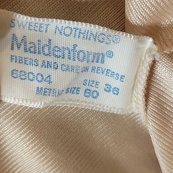Vtg Maidenform Sweet Nothings Nylon Camisole Lingerie V-Neck Lace Size 36 Peach - Picture 4 of 7